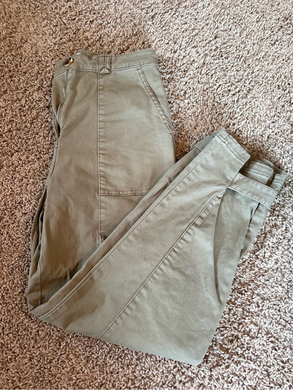 H&M Olive Green Cotton Cargo Pants Size 4